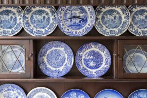 A set of blue plates